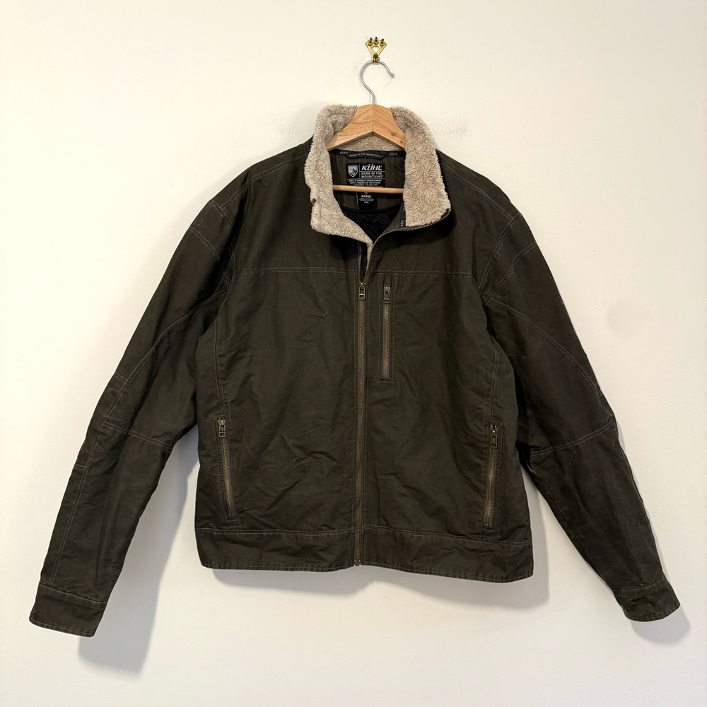 Khl Burr Vintage Patina Dye Full Zip Lined Jacket Gun Metal